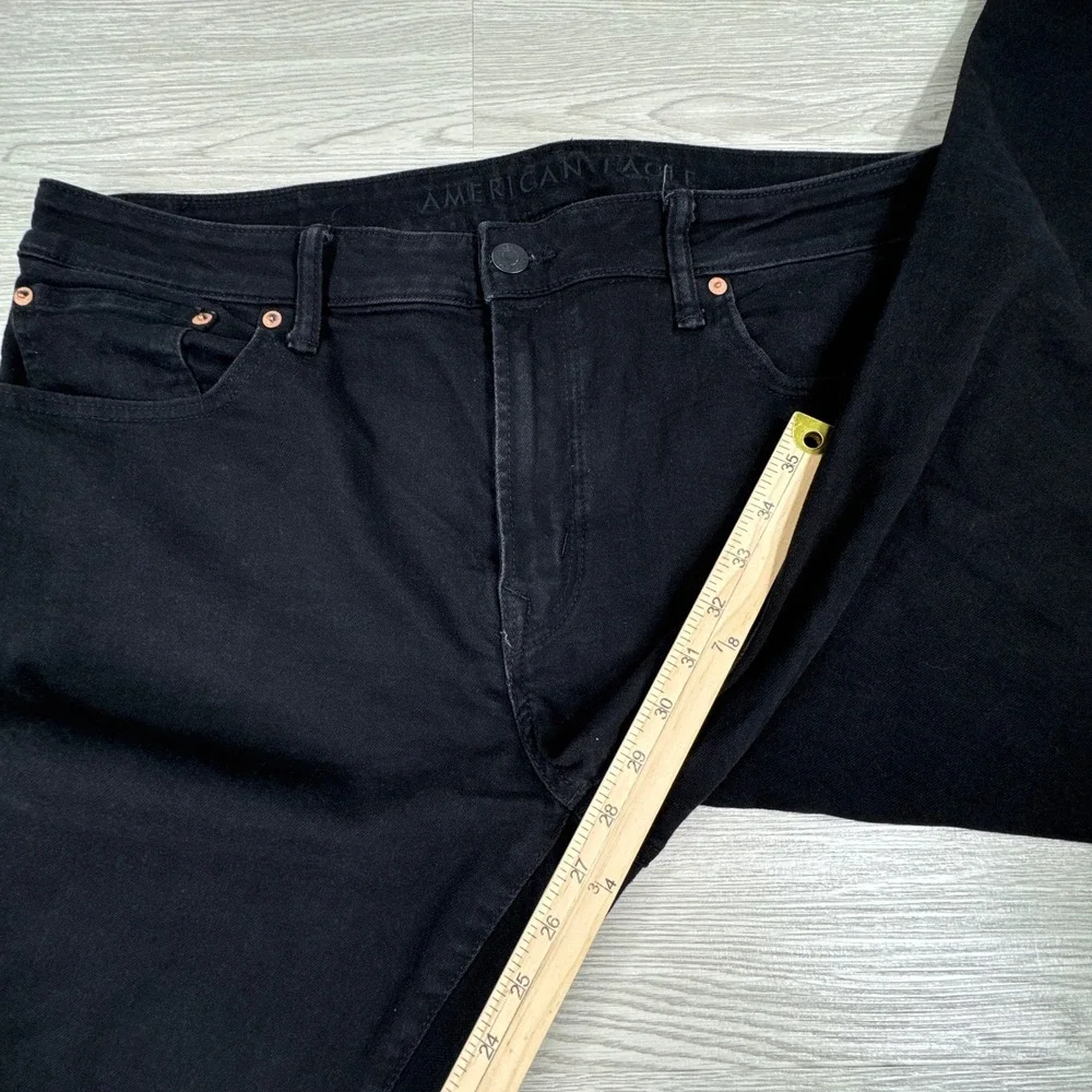 American Eagle Men's Jeans Original Straight Black 36x30‎ Airflex+ Stretch Denim